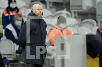 2021-02-18 - Coach Erik ten Hag of Ajax during the UEFA Europa League, round of 32, 1st leg football match between LOSC Lille and AFC Ajax on February 18, 2021 at Pierre Mauroy stadium in Villeneuve-d'Ascq near Lille, France - Photo Gerrit van Keulen / Orange Pictures / DPPI - LOSC LILLE AND AFC AJAX - UEFA EUROPA LEAGUE - SOCCER
