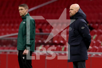 2021-02-25 - Coach Erik ten Hag of Ajax during the UEFA Europa League, round of 32, 2nd leg football match between Ajax and Lille OSC on February 25, 2021 at Johan Cruijf Arena in Amsterdam, Netherlands - Photo Marcel ter Bals / Orange Pictures / DPPI - AJAX AND LILLE OSC - UEFA EUROPA LEAGUE - SOCCER