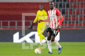 2021-02-25 - Jordan Teze of PSV during the UEFA Europa League, round of 32, 2nd leg football match between PSV and Olympiacos on February 25, 2021 at PSV Stadion in Eindhoven, Netherlands - Photo Perry van de Leuvert / Orange Pictures / DPPI - PSV AND OLYMPIACOS - UEFA EUROPA LEAGUE - SOCCER