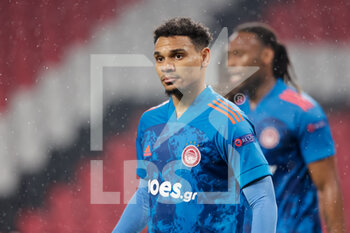 2021-02-25 - Kenny Lala of Olympiacos during the UEFA Europa League, round of 32, 2nd leg football match between PSV and Olympiacos on February 25, 2021 at PSV Stadion in Eindhoven, Netherlands - Photo Perry van de Leuvert / Orange Pictures / DPPI - PSV AND OLYMPIACOS - UEFA EUROPA LEAGUE - SOCCER