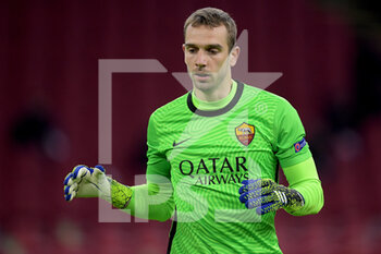 2021-04-08 - Goalkeeper Pau Lopez of AS Roma during the UEFA Europa League, quarter final, 1st leg football match between Ajax and AS Roma on April 8, 2021 at Johan Cruijff Arena in Amsterdam, Netherlands - Photo Gerrit van Keulen / Orange Pictures / DPPI - AJAX VS AS ROMA - UEFA EUROPA LEAGUE - SOCCER