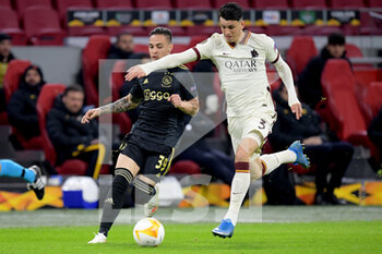 2021-04-08 - Antony of Ajax, Roger Ibanez of AS Roma during the UEFA Europa League, quarter final, 1st leg football match between Ajax and AS Roma on April 8, 2021 at Johan Cruijff Arena in Amsterdam, Netherlands - Photo Gerrit van Keulen / Orange Pictures / DPPI - AJAX VS AS ROMA - UEFA EUROPA LEAGUE - SOCCER