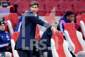 2021-04-08 - Coach Paulo Fonseca of AS Roma during the UEFA Europa League, quarter final, 1st leg football match between Ajax and AS Roma on April 8, 2021 at Johan Cruijff Arena in Amsterdam, Netherlands - Photo Gerrit van Keulen / Orange Pictures / DPPI - AJAX VS AS ROMA - UEFA EUROPA LEAGUE - SOCCER