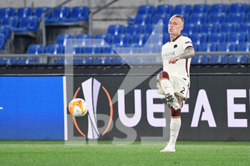 2021-04-15 - Rick Karsdorp of AS Roma seen in action during the UEFA Europa League Quarter Finals football match between AS Roma and AFC Ajax at the Olimpic Stadium in Rome. - AS ROMA VS AFC AJAX - UEFA EUROPA LEAGUE - SOCCER