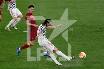 2021-05-06 - Occasion of Edinson Cavani of Manchester United seen in action during the UEFA Europa League Quarter Finals football match between AS Roma and Manchester United at the Olimpic Stadium in Rome. - AS ROMA VS MANCHESTER UNITED - UEFA EUROPA LEAGUE - SOCCER