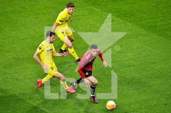 2021-05-26 - Mason Greenwood of Manchester United, Pau Torres of Villarreal CF and Pedraza of Villarreal CF during the UEFA Europa League, Final football match between Villarreal CF and Manchester United on May 26, 2021 at Stadion Energa Gdansk in Gdansk, Poland - Photo Pablo Morano / Orange Pictures / DPPI - FINAL - VILLARREAL CF VS MANCHESTER UNITED - UEFA EUROPA LEAGUE - SOCCER