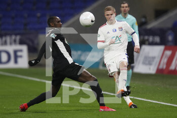 2021-02-09 - Melvin BARD of Lyon during the French Cup, round of 64 football match between Olympique Lyonnais and AC Ajaccio on February 9, 2021 at Groupama Stadium in DÃ©cines-Charpieu near Lyon, France - Photo Romain Biard / Isports / DPPI - OLYMPIQUE LYONNAIS AND AC AJACCIO - FRENCH CUP - SOCCER