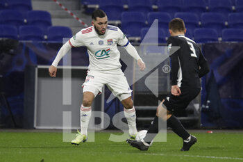 2021-02-09 - Rayan CHERKI of Lyon during the French Cup, round of 64 football match between Olympique Lyonnais and AC Ajaccio on February 9, 2021 at Groupama Stadium in DÃ©cines-Charpieu near Lyon, France - Photo Romain Biard / Isports / DPPI - OLYMPIQUE LYONNAIS AND AC AJACCIO - FRENCH CUP - SOCCER