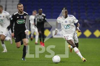 2021-02-09 - Maxwel CORNET of Lyon during the French Cup, round of 64 football match between Olympique Lyonnais and AC Ajaccio on February 9, 2021 at Groupama Stadium in DÃ©cines-Charpieu near Lyon, France - Photo Romain Biard / Isports / DPPI - OLYMPIQUE LYONNAIS AND AC AJACCIO - FRENCH CUP - SOCCER
