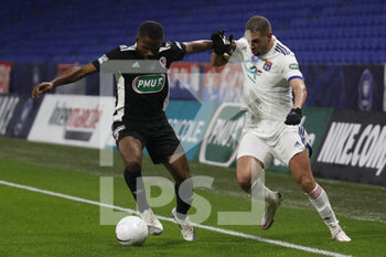 2021-02-09 - Islam SLIMANI of Lyon during the French Cup, round of 64 football match between Olympique Lyonnais and AC Ajaccio on February 9, 2021 at Groupama Stadium in DÃ©cines-Charpieu near Lyon, France - Photo Romain Biard / Isports / DPPI - OLYMPIQUE LYONNAIS AND AC AJACCIO - FRENCH CUP - SOCCER