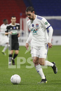 2021-02-09 - Mattia DE SCIGLIO of Lyon during the French Cup, round of 64 football match between Olympique Lyonnais and AC Ajaccio on February 9, 2021 at Groupama Stadium in DÃ©cines-Charpieu near Lyon, France - Photo Romain Biard / Isports / DPPI - OLYMPIQUE LYONNAIS AND AC AJACCIO - FRENCH CUP - SOCCER