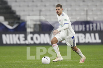 2021-02-09 - Bruno GUIMARAES of Lyon during the French Cup, round of 64 football match between Olympique Lyonnais and AC Ajaccio on February 9, 2021 at Groupama Stadium in DÃ©cines-Charpieu near Lyon, France - Photo Romain Biard / Isports / DPPI - OLYMPIQUE LYONNAIS AND AC AJACCIO - FRENCH CUP - SOCCER