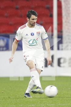 2021-02-09 - Leo DUBOIS of Lyon during the French Cup, round of 64 football match between Olympique Lyonnais and AC Ajaccio on February 9, 2021 at Groupama Stadium in DÃ©cines-Charpieu near Lyon, France - Photo Romain Biard / Isports / DPPI - OLYMPIQUE LYONNAIS AND AC AJACCIO - FRENCH CUP - SOCCER