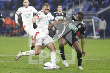 2021-02-09 - Islam SLIMANI of Lyon during the French Cup, round of 64 football match between Olympique Lyonnais and AC Ajaccio on February 9, 2021 at Groupama Stadium in DÃ©cines-Charpieu near Lyon, France - Photo Romain Biard / Isports / DPPI - OLYMPIQUE LYONNAIS AND AC AJACCIO - FRENCH CUP - SOCCER