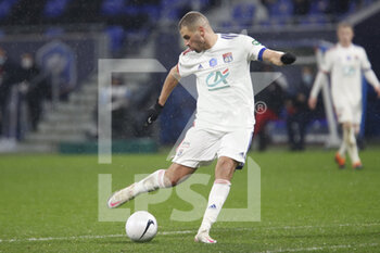 2021-02-09 - Islam SLIMANI of Lyon during the French Cup, round of 64 football match between Olympique Lyonnais and AC Ajaccio on February 9, 2021 at Groupama Stadium in Décines-Charpieu near Lyon, France - Photo Romain Biard / Isports / DPPI - OLYMPIQUE LYONNAIS AND AC AJACCIO - FRENCH CUP - SOCCER