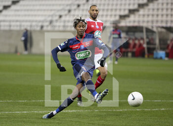 09/02/2021 - Kevin Cabral of Valenciennes during the French Cup, round of 64 football match between Stade de Reims and Valenciennes FC on February 9, 2021 at Auguste Delaune stadium in Reims, France - Photo Jean Catuffe / DPPI - STADE DE REIMS AND VALENCIENNES FC - FRENCH CUP - CALCIO