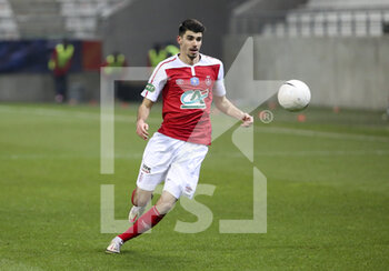 09/02/2021 - Thibault De Smet of Reims during the French Cup, round of 64 football match between Stade de Reims and Valenciennes FC on February 9, 2021 at Auguste Delaune stadium in Reims, France - Photo Jean Catuffe / DPPI - STADE DE REIMS AND VALENCIENNES FC - FRENCH CUP - CALCIO