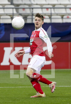 09/02/2021 - Thomas Foket of Reims during the French Cup, round of 64 football match between Stade de Reims and Valenciennes FC on February 9, 2021 at Auguste Delaune stadium in Reims, France - Photo Jean Catuffe / DPPI - STADE DE REIMS AND VALENCIENNES FC - FRENCH CUP - CALCIO