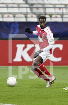 2021-02-09 - Boulaye Dia of Reims during the French Cup, round of 64 football match between Stade de Reims and Valenciennes FC on February 9, 2021 at Auguste Delaune stadium in Reims, France - Photo Jean Catuffe / DPPI - STADE DE REIMS AND VALENCIENNES FC - FRENCH CUP - SOCCER
