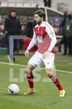 09/02/2021 - Arber Zeneli of Reims during the French Cup, round of 64 football match between Stade de Reims and Valenciennes FC on February 9, 2021 at Auguste Delaune stadium in Reims, France - Photo Jean Catuffe / DPPI - STADE DE REIMS AND VALENCIENNES FC - FRENCH CUP - CALCIO