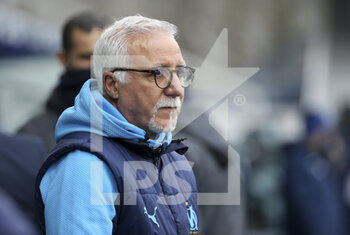 2021-02-10 - Coach of Olympique de Marseille Nasser Larguet during the French Cup, round of 64 football match between AJ Auxerre (AJA) and Olympique de Marseille (OM) on February 10, 2021 at Stade Abbe Deschamps in Auxerre, France - Photo Jean Catuffe / DPPI - AJ AUXERRE AND OLYMPIQUE DE MARSEILLE - FRENCH CUP - SOCCER