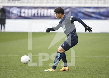 2021-02-10 - Hiroki Sakai of Marseille during the French Cup, round of 64 football match between AJ Auxerre (AJA) and Olympique de Marseille (OM) on February 10, 2021 at Stade Abbe Deschamps in Auxerre, France - Photo Jean Catuffe / DPPI - AJ AUXERRE AND OLYMPIQUE DE MARSEILLE - FRENCH CUP - SOCCER