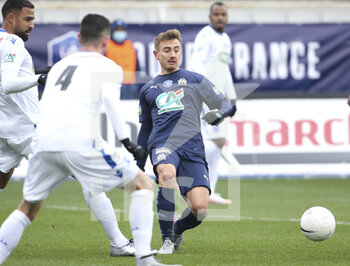 2021-02-10 - Valentin Rongier of Marseille during the French Cup, round of 64 football match between AJ Auxerre (AJA) and Olympique de Marseille (OM) on February 10, 2021 at Stade Abbe Deschamps in Auxerre, France - Photo Jean Catuffe / DPPI - AJ AUXERRE AND OLYMPIQUE DE MARSEILLE - FRENCH CUP - SOCCER