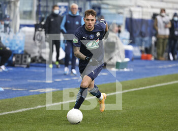 2021-02-10 - Pol Lirola of Marseille during the French Cup, round of 64 football match between AJ Auxerre (AJA) and Olympique de Marseille (OM) on February 10, 2021 at Stade Abbe Deschamps in Auxerre, France - Photo Jean Catuffe / DPPI - AJ AUXERRE AND OLYMPIQUE DE MARSEILLE - FRENCH CUP - SOCCER