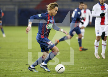 2021-02-10 - Alexis Beka Beka of Caen during the French Cup, round of 64 football match between Stade Malherbe de Caen (SM Caen) and Paris Saint-Germain (PSG) on February 10, 2021 at Stade Michel d'Ornano in Caen, France - Photo Jean Catuffe / DPPI - STADE MALHERBE DE CAEN (SM CAEN) AND PARIS SAINT-GERMAIN (PSG) - FRENCH CUP - SOCCER