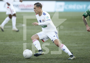 2021-04-08 - Maxence Caqueret of Lyon during the French Cup round of 16 football match between Red Star FC and Olympique Lyonnais (OL) on April 8, 2021 at Stade Bauer in Saint-Ouen, France - Photo Jean Catuffe / DPPI - RED STAR FC VS OLYMPIQUE LYONNAIS (OL) - FRENCH CUP - SOCCER