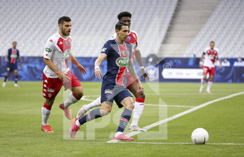 2021-05-19 - Angel Di Maria of PSG, Kevin Volland of Monaco (left) of Monaco (left) during the French Cup Final football match between AS Monaco (ASM) and Paris Saint-Germain PSG on May 19, 2021 at Stade de France in Saint-Denis near Paris, France - Photo Jean Catuffe / DPPI - FINAL - AS MONACO (ASM) VS PARIS SAINT-GERMAIN PSG - FRENCH CUP - SOCCER