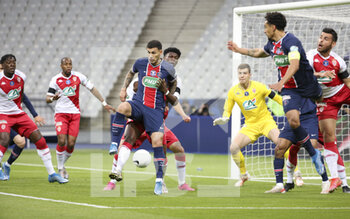 2021-05-19 - Leandro Paredes of PSG, Aurelien Tchouameni of Monaco during the French Cup Final football match between AS Monaco (ASM) and Paris Saint-Germain PSG on May 19, 2021 at Stade de France in Saint-Denis near Paris, France - Photo Jean Catuffe / DPPI - FINAL - AS MONACO (ASM) VS PARIS SAINT-GERMAIN PSG - FRENCH CUP - SOCCER