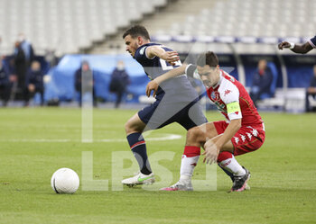 2021-05-19 - Alessandro Florenzi of PSG, Wissam Ben Yedder of Monaco during the French Cup Final football match between AS Monaco (ASM) and Paris Saint-Germain PSG on May 19, 2021 at Stade de France in Saint-Denis near Paris, France - Photo Jean Catuffe / DPPI - FINAL - AS MONACO (ASM) VS PARIS SAINT-GERMAIN PSG - FRENCH CUP - SOCCER