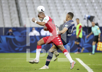 2021-05-19 - Djibril Sidibe of Monaco, Kylian Mbappe of PSG during the French Cup Final football match between AS Monaco (ASM) and Paris Saint-Germain PSG on May 19, 2021 at Stade de France in Saint-Denis near Paris, France - Photo Jean Catuffe / DPPI - FINAL - AS MONACO (ASM) VS PARIS SAINT-GERMAIN PSG - FRENCH CUP - SOCCER