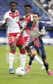 2021-05-19 - Angel Di Maria of PSG, Axel Disasi of Monaco (left) during the French Cup Final football match between AS Monaco (ASM) and Paris Saint-Germain PSG on May 19, 2021 at Stade de France in Saint-Denis near Paris, France - Photo Jean Catuffe / DPPI - FINAL - AS MONACO (ASM) VS PARIS SAINT-GERMAIN PSG - FRENCH CUP - SOCCER