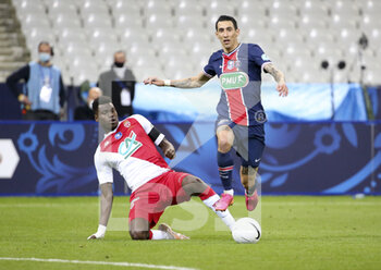 19/05/2021 - Angel Di Maria of PSG, Benoit Badiashile of Monaco (left) during the French Cup Final football match between AS Monaco (ASM) and Paris Saint-Germain PSG on May 19, 2021 at Stade de France in Saint-Denis near Paris, France - Photo Jean Catuffe / DPPI - FINAL - AS MONACO (ASM) VS PARIS SAINT-GERMAIN PSG - FRENCH CUP - CALCIO