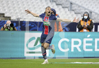2021-05-19 - Kylian Mbappe of PSG celebrates his goal during the French Cup Final football match between AS Monaco (ASM) and Paris Saint-Germain PSG on May 19, 2021 at Stade de France in Saint-Denis near Paris, France - Photo Jean Catuffe / DPPI - FINAL - AS MONACO (ASM) VS PARIS SAINT-GERMAIN PSG - FRENCH CUP - SOCCER