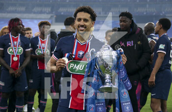 19/05/2021 - Marquinhos of PSG celebrates following the French Cup Final football match between AS Monaco (ASM) and Paris Saint-Germain PSG on May 19, 2021 at Stade de France in Saint-Denis near Paris, France - Photo Jean Catuffe / DPPI - FINAL - AS MONACO (ASM) VS PARIS SAINT-GERMAIN PSG - FRENCH CUP - CALCIO