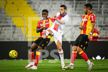2020-09-10 - Ismael Ben BOURA of Lens and Pablo SARABIA of PSG during the French championship Ligue 1 football match between RC Lens and Paris Saint-Germain on September 10, 2020 at Bollaert stadium in Lens, France - Photo Matthieu Mirville / DPPI - RC LENS (RACING CLUB DE LENS) VS PARIS SAINT-GERMAIN (PSG) - FRENCH LIGUE 1 - SOCCER