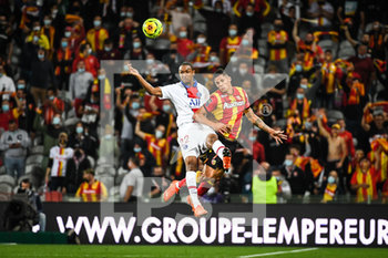 2020-09-10 - Abdou DIALLO of PSG and Florian SOTOCA of Lens during the French championship Ligue 1 football match between RC Lens and Paris Saint-Germain on September 10, 2020 at Bollaert stadium in Lens, France - Photo Matthieu Mirville / DPPI - RC LENS (RACING CLUB DE LENS) VS PARIS SAINT-GERMAIN (PSG) - FRENCH LIGUE 1 - SOCCER