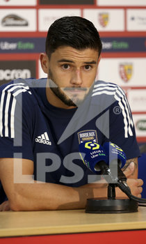 2020-09-19 - Loris Benito Souto of Bordeaux during the press conference following the French championship Ligue 1 football match between RC Lens and Girondins de Bordeaux on September 19, 2020 at Stade Bollaert-Delelis in Lens, France - Photo Juan Soliz / DPPI - RC LENS VS GIRONDINS DE BORDEAUX  - FRENCH LIGUE 1 - SOCCER
