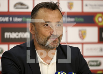 2020-09-19 - Coach of RC Lens Franck Haise during the press conference following the French championship Ligue 1 football match between RC Lens and Girondins de Bordeaux on September 19, 2020 at Stade Bollaert-Delelis in Lens, France - Photo Juan Soliz / DPPI - RC LENS VS GIRONDINS DE BORDEAUX  - FRENCH LIGUE 1 - SOCCER