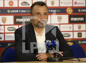 2020-09-19 - Coach of RC Lens Franck Haise during the press conference following the French championship Ligue 1 football match between RC Lens and Girondins de Bordeaux on September 19, 2020 at Stade Bollaert-Delelis in Lens, France - Photo Juan Soliz / DPPI - RC LENS VS GIRONDINS DE BORDEAUX  - FRENCH LIGUE 1 - SOCCER