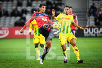2020-09-25 - Benjamin ANDRE of Lille and Fabio of FC Nantes during the French championship Ligue 1 football match between Lille OSC and FC Nantes on September 25, 2020 at Pierre Mauroy stadium in Villeneuve-d'Ascq near Lille, France - Photo Matthieu Mirville / DPPI - LILLE OSC AND FC NANTES - FRENCH LIGUE 1 - SOCCER