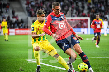 2020-09-25 - Ludovic BLAS of FC Nantes and Sven BOTMAN of Lille during the French championship Ligue 1 football match between Lille OSC and FC Nantes on September 25, 2020 at Pierre Mauroy stadium in Villeneuve-d'Ascq near Lille, France - Photo Matthieu Mirville / DPPI - LILLE OSC AND FC NANTES - FRENCH LIGUE 1 - SOCCER