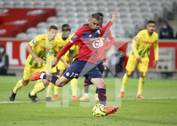 2020-09-25 - Burak Yilmaz of Lille scores his goal on a penalty kick during the French championship Ligue 1 football match between Lille OSC (LOSC) and FC Nantes on September 25, 2020 at Stade Pierre Mauroy in Villeneuve-d'Ascq near Lille, France - Photo Juan Soliz / DPPI - LILLE OSC AND FC NANTES - FRENCH LIGUE 1 - SOCCER
