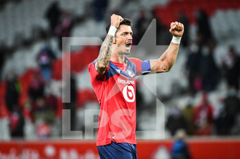 2020-09-25 - Jose FONTE of Lille celebrates the victory during the French championship Ligue 1 football match between Lille OSC and FC Nantes on September 25, 2020 at Pierre Mauroy stadium in Villeneuve-d'Ascq near Lille, France - Photo Matthieu Mirville / DPPI - LILLE OSC AND FC NANTES - FRENCH LIGUE 1 - SOCCER