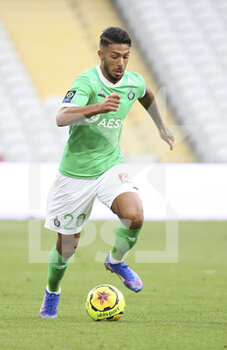 2020-10-03 - Denis Bouanga of Saint-Etienne during the French championship Ligue 1 football match between RC Lens and AS Saint Etienne (ASSE) on October 3, 2020 at Stade Bollaert-Delelis formerly Stade Felix Bollaert in Lens, France - Photo Jean Catuffe / DPPI - RC LENS VS AS SAINT ETIENNE (ASSE) - FRENCH LIGUE 1 - SOCCER