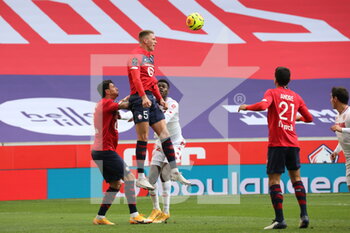 2020-12-06 - Sven Botman an the air 5 LOSC during the French championship Ligue 1 football match between Lille OSC and AS Monaco on December 6, 2020 at Pierre Mauroy stadium in Villeneuve-d'Ascq, France - Photo Laurent Sanson / LS Medianord / DPPI - LILLE OSC VS AS MONACO - FRENCH LIGUE 1 - SOCCER
