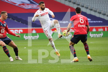 2020-12-06 - Player Kevin Volland 31 AS Monaco from José Fonte 6 LOSC during the French championship Ligue 1 football match between Lille OSC and AS Monaco on December 6, 2020 at Pierre Mauroy stadium in Villeneuve-d'Ascq, France - Photo Laurent Sanson / LS Medianord / DPPI - LILLE OSC VS AS MONACO - FRENCH LIGUE 1 - SOCCER